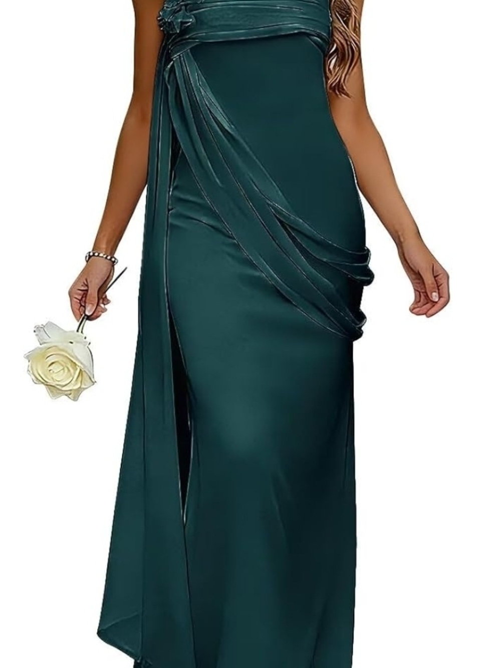 Peacock Floral Detail Evening Dress XL